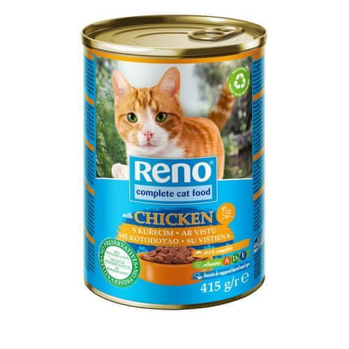 Reno konzerva pre mačky kúsky kura 415g