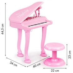 ModernHome Detské piano s mikrofónom Tinny ružové