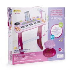 ModernHome Detský keyboard s mikrofónom Laura ružová