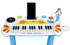 ModernHome Detské klávesy s mikrofónom Laura modré