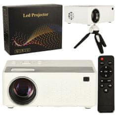KIK KX3915 Prenosný projektor LED TFT LCD 16:9 1920x1080 USB 20W biely