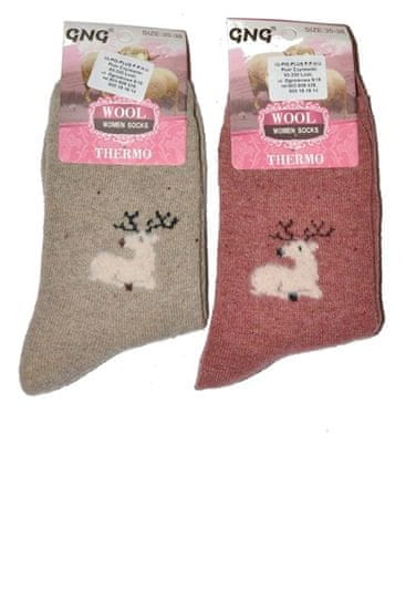 Ulpio Vlnené dámske ponožky s jeleňom EU 39-42 BORDO (bordová)