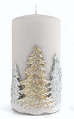 Mondex Dekoratívna sviečka Winter Trees Aj šedá