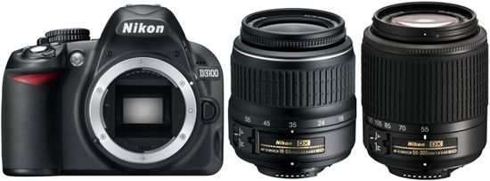 Nikon D3100 + 18-55 AF-S DX + 55-200 AF-S DX