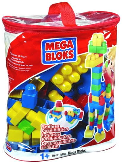 MEGA BLOKS Kostky v plastovém pytli, 80 dílů