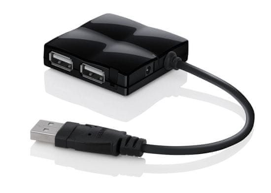 Belkin USB 2.0 Hub 4-port Quilted Travel, čierny