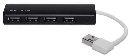 Belkin USB 2.0 Hub 4-port Ultra-Slim, čierny (bez adaptéru)