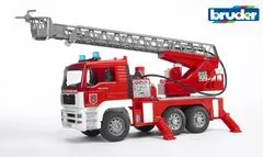 BRUDER MAN TGA hasičské auto s výsuvným rebríkom, pumpou, svetlami a zvukmi 1:16