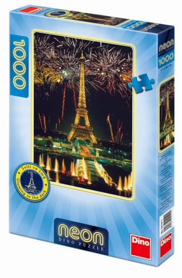 DINO Eiffelova veža neon puzzle, 1000 dielikov