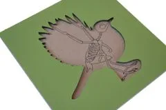 Montessori Puzzle s kostrou - vták