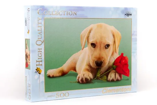 Clementoni Puzzle šteniatko s ružou, 500 dielikov