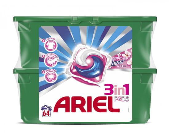 Ariel Active gél Touch od Lenor fresh 64ks (2x32)