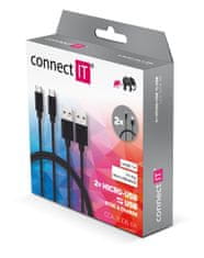Connect IT Dátový kábel Wirez (Micro-USB), čierna