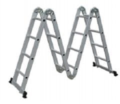 Multifunkčný hliníkový rebrík+ podlážka, 3,7 m