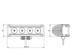 VAPOL CZ Svetelná LED rampa, 40 W, 3400 lm, 213x71x71 mm