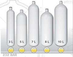 EUROCYLINDER fľaša oceľová 3 L priemer 100 mm 230 Bar