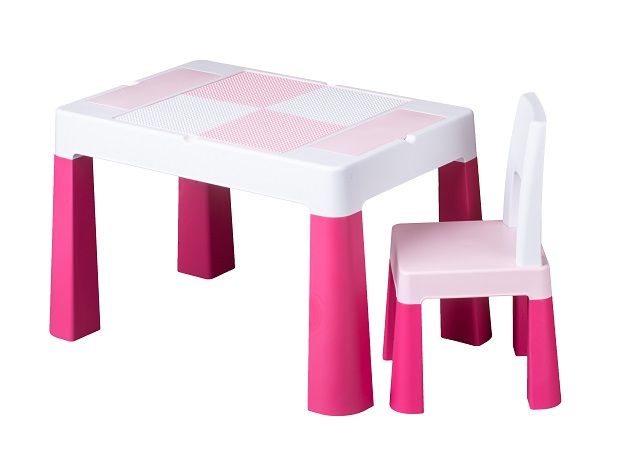 Tega Baby Sada nábytku pre deti Multifun - stolček a stolička - Ružová