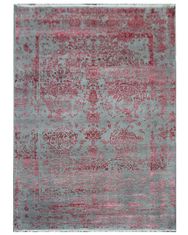 Diamond Carpets Ručne viazaný kusový koberec Diamond DC-JK ROUND Silver / pink 120x170