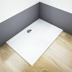 H K Obdĺžnikový sprchovací kút MELODY B8 80x100 cm so zalamovacími dverami vrátane sprchovej vaničky z liateho mramoru 
