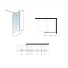 H K FORCE F1 120 Sprchová zástena WALK IN 118 – 120x200 cm, 10 mm sklo