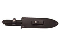Herbertz 101122 nôž na prežitie 21,9 cm, čierna, hliník, kožené puzdro