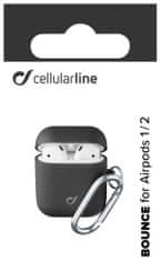 CellularLine Ochranný kryt s karabínou Bounce pre Apple AirPods 1 & 2 BOUNCEAIRPODSK, čierny