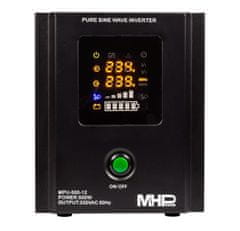 MHpower Napäťový menič MPU-500-12 12V/230V, 500W, funkcia UPS, čistý sínus