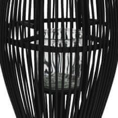 Greatstore Závesný svietnik čierny 60 cm bambusový