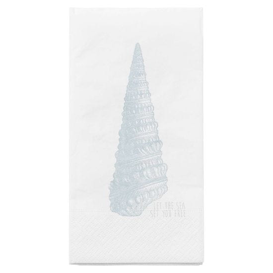 Lene Bjerre Papierové obrúsky SHELBY s obrázkom mušle, svetlo modrej, 40 x 40 cm