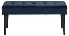 Design Scandinavia Lavica Glory, 95 cm, tkanina, modrá