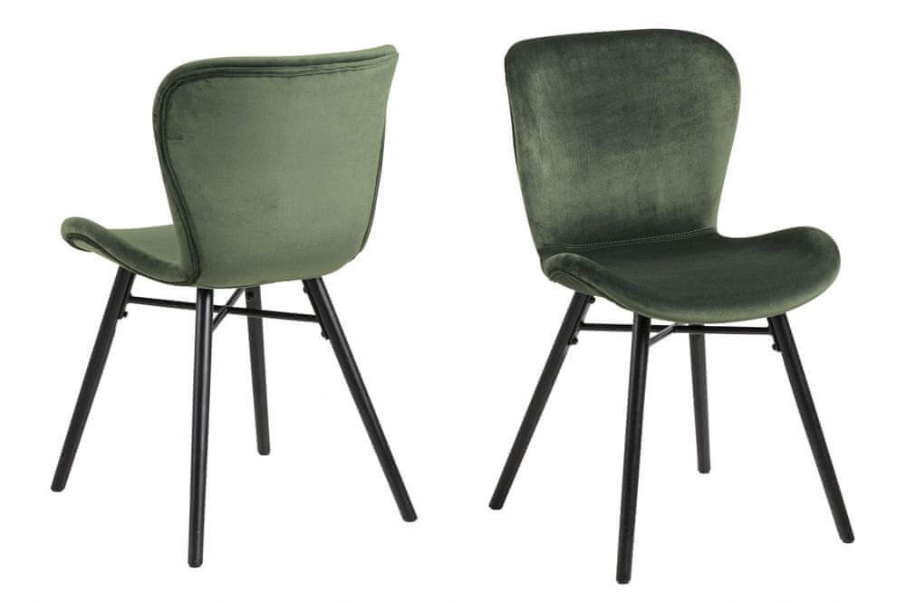 Design Scandinavia Jedálenská stolička George (súprava 2 ks), tmavozelená