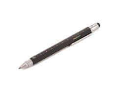 Troika Multifunkčné guličkové pero "Construction", čierna, s pravítkom, vodováhou a stylusom