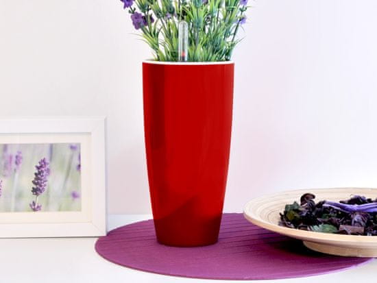 Greensun Samozavlažovací kvetináč Liquids priemer 35 cm, výška 61 cm, červený