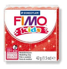 FIMO Modelovacia hmota kids 42 g červená s trblietkami, 8030 212
