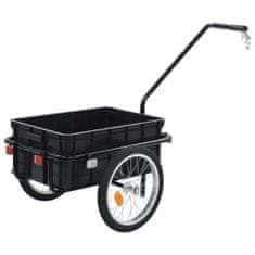 Vidaxl Nákladný vozík za bicykel/ručný vozík 155x60x83cm, oceľ, čierny