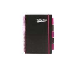 Pukka Pad Blok "Neon čierny notepad", A4, mix farieb, linajkový, 100 listov, špirálová väzba, 7664-PPN