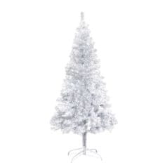 Vidaxl Umelý vianočný stromček s LED a podstavcom strieborný 150 cm