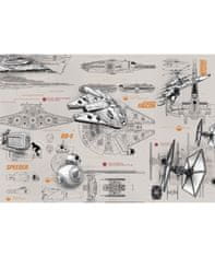 KOMAR Products papierová fototapeta 8-493 Star Wars Blueprints, rozmery 368 x 254 cm