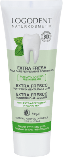 LOGONA EXTRA FRESH daily care zubná pasta mäta bez fluoridu - 75ml
