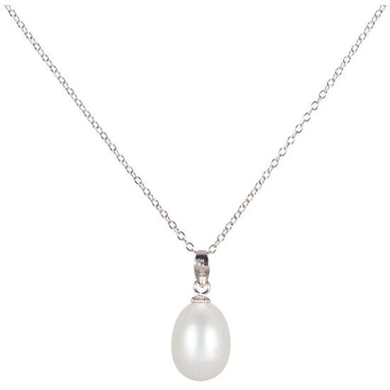 JwL Luxury Pearls Strieborný náhrdelník s pravou perlou 45 cm JL0436 (retiazka, prívesok)
