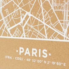 Decor By Glassor Nástenná korková mapa – Paríž L