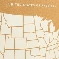 Decor By Glassor Nástenná korková mapa – USA XL