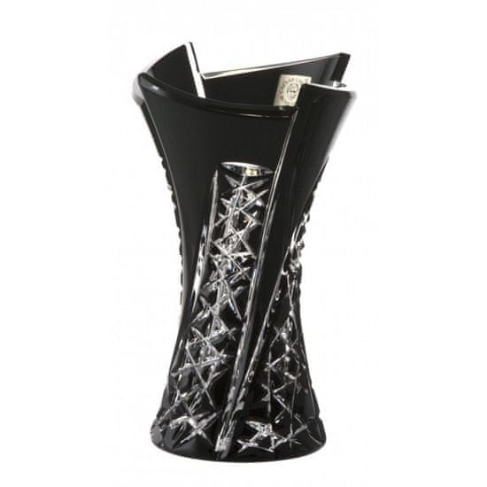 Caesar Crystal Krištáľová váza Fan, farba čierna, výška 155 mm