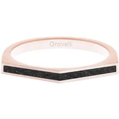 Gravelli Oceľový prsteň s betónom Two Side bronzová / antracitová GJRWRGA122 (Obvod 50 mm)
