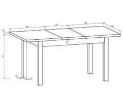 Rozkladací jedálenský stôl Anton 120 - dub sonoma