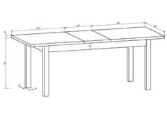 Rozkladací jedálenský stôl Anton 160 - dub sonoma