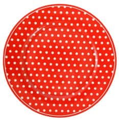 Isabelle Rose Dezertný tanier červený s bodkami 20 cm
