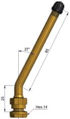 SCHRADER Bezdušový ventil V528 – diera 9,7mm, dĺžka 110mm