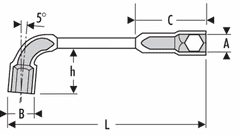 TONA Kľúč nástrčný 30 mm uhlový 6x12-hranný E113389
