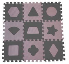 Hracia podložka puzzle Geometrické tvary, rose 90x90 cm